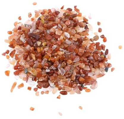 COLLBATH 100g Gravier Décoratif Rouge Cornaline Naturelle pour Aquarium Eau Douce Galets Lisses sans Arêtes pour Décoration Et Jardin Aquatique