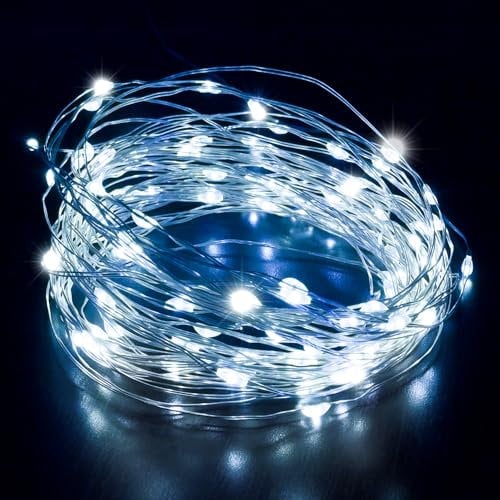Desiretech - 50 LED Battery-Powered Fairy Lights - 5M Copper Wire String Lights - Waterproof Decorative LED for Indoor/Outdoor Use(Battery Box Indoor) - Weddings, Christmas, Bedroom, Patio & Party