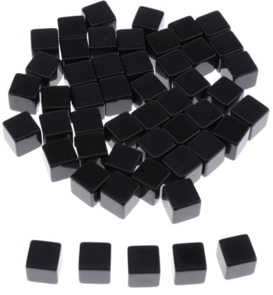 CoudarTitie 50x Schwarze Blanko Würfel (D6) Spielzeug