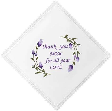 HOULIFE Bestickte Taschentücher für Mütter Damen Vintage-Blumenmuster weißes Baumwolltaschentuch Geschenk für Mütter zur Hochzeit zum Muttertag zum Geburtstag