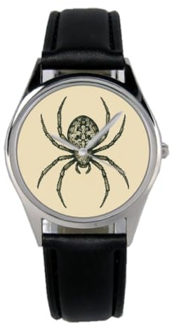 KIESENBERG Kreuzspinne Armbanduhr – Stilvolle Herren- & Damen Fan Uhr mit Spinnen Motiv – Geschenk für Tierliebhaber & Sammler B-2025015