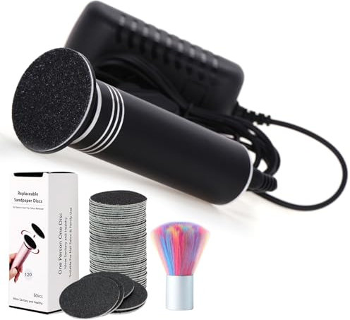 Rimozione di calli elettrico 1200 giri/min, rimozione calli elettrico professionale, lima per piedi elettrica per rimuovere calli e pedicure, velocità regolabile (02 nero)