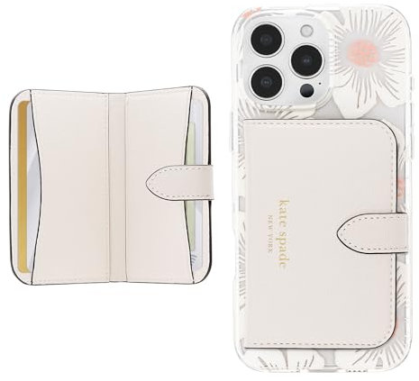 kate spade new york Morgan Magnetic Phone Wallet/Card Holder - Compatible with MagSafe Phones and Cases - Cream