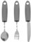 Gogogmee 1 ensemble Ustensiles Adaptatifs Tremblement pour Personnes Âgées Set de Inoxydable et Tpr Vaisselle Ergonomique Antidérapante pour Seniors et Personnes Handicapées