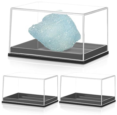 Hoement 4 Stück Pack Transparente Kunststoff Aufbewahrungsboxen für Mineralien und Kleine Werkzeuge Platzsparend und Stabil zur Präsentation und Aufbewahrung von Schmuck und Exponaten