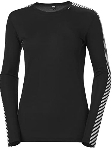 Helly Hansen Womens Lifa Crew HH Base Layer Top, S, Black