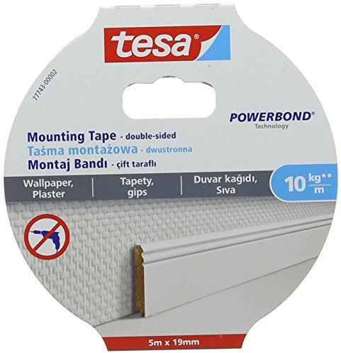 Tesa 77743 – 00002 – 00 SMS permanente cinta de montaje de doble cara para superficies con textura, color blanco