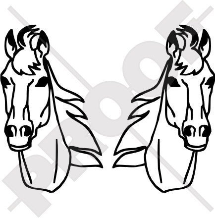 Pferd Reiten Pony RACEHORSE, Ponyrennpferd 200mm Auto & Motorrad Aufkleber, Vinyl Stickers x2- WAHL VON 22 FARBEN