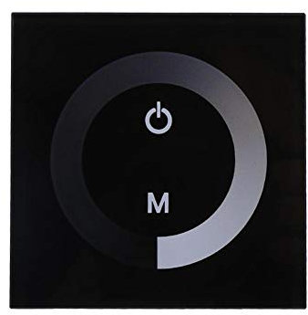 Zerodis DC 12V-24V Wand Touch Panel Controller Helligkeit einstellbar Dimmer für Single Color LED Lichtleiste(Schwarz)