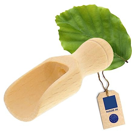 HOFMEISTER® Dosier-Schaufel aus Holz, 5,2 cm, Mess-Löffel für Gewürze, Tee, Kaffee & Getreide, sicheres Dosieren, Abwiegen, Befüllen in Vorratsbehältern, Teedosen & Einmachgläsern