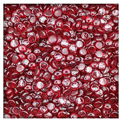 Kieskönig 1 kg Glasnuggets Glassteine Muggelsteine Mosaiksteine Tischdeko 17-19 mm Rubinrot