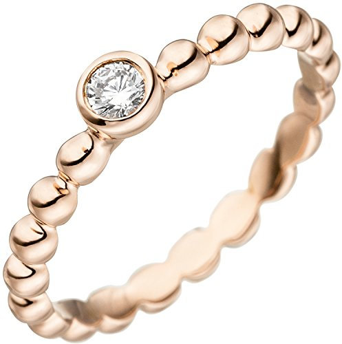 Jobo Damen-Ring aus 925 Silber rosegold vergoldet mit Zirkonia Größe 50