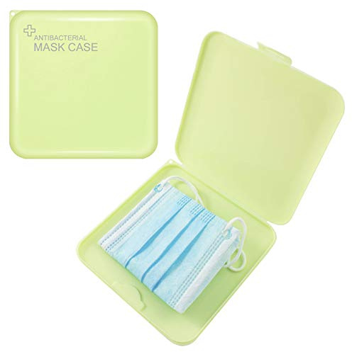 TBOC - Funda para Guardar máscaras - Caja Cuadrada Delgada [Verde] Antibacteriano Plástico Duro Guardabosques Organizador portátil Ligero y Reutilizable para Proteger de la Suciedad y el Polvo