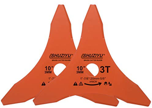 LSHUZIYU, 10, 255x3MM-3T, Grosor 3mm, Paquete de 2 Piezas, Agujero Centrol 25.4mm con Arandela de 22.23-20-15.88mm, Hoja de Desbrozadora, Hoja Cortadora de Cepillo Para Polvo