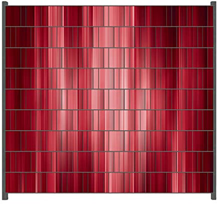 Wallario Zaun Sichtschutz Windschutz für EIN- und Doppelstabmattenzäune in der Größe Breite 2,00m x Höhe 1,80m, Motiv: Rot und schwarz gestreift - Abstraktes Streifenmuster