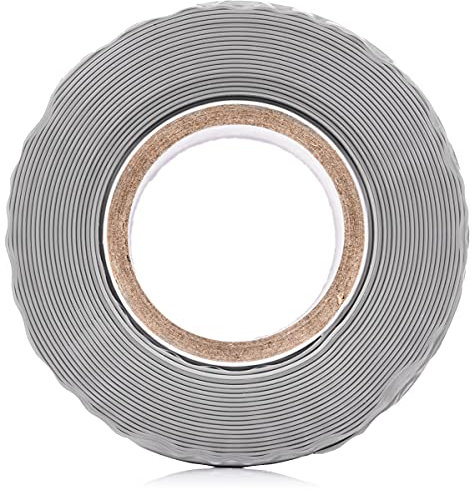 YoiYee Grey Waterproof Self Amalgamating Plumbing Tape, Self-Fusing Silicone Rubber Material for plumber/Stop Leak/Leaking Pipe Sealing/Water Hose Repair, 25mm Wide