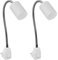 ledscom.de 2 Stück Steckdosenleuchte/Leselampe WAIKA, Schwanenhals, Schalter, weiß, 1x GU10 max. 60W