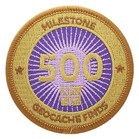500 Milestone Finds Geocaching Patch Aufnäher gefundene Caches
