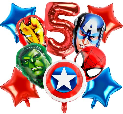 Avengers Folienballon,10 Stück Superhelden Party Ballons, Jungen Avengers Luftballons, Geburtstag Deko Luftballons, für Kinder Luftballon Party Supplies Dekoration