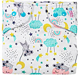Petit Lulu Spreizhöschen für breites Wickeln//Spreizwindelhosen/Größe M (5-9 kg)/ Druckknöpfe (Dreaming Koalas)