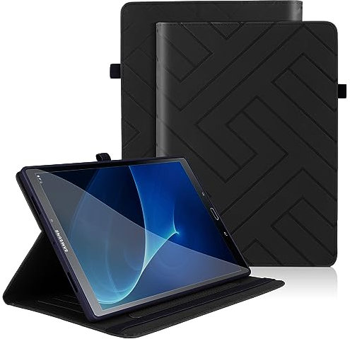 Custodia per Samsung Galaxy Tab A 10.1 2016 Cover SM-T580/T585 Smart Cover Pelle PU Flip Tasca Case, Galaxy Tab A6 10.1 Custodia Protettiva con Supporto, Auto Sonno/Sveglia - Nero