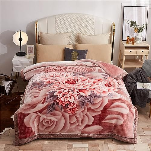 JTBDWOSK Gewichtete warme Winter-Fleece-Plüsch-Decke King-Größe, schwere koreanische Nerz-Decke - seidig weich und warm, 2-lagige Reversible Raschel-Bettdecke,150X200CM