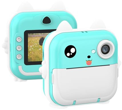 CB SKY Kinderkamera für 3-8 Jahre alte Kinder, digitales Selfie-Kamera-Spielzeug mit Druckpapier, beste Weihnachtsgeburtstagsgeschenke für Kinder - 32G SD-Karte im Lieferumfang enthalten (blau)