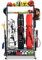 FHXZH Golf Bag Storage Garage Organizer, 3 Golf Bag Stand and Sports Equipment Storage Rack for Garage with Wheels, 4 Hooks, Golf Accessories Storage Rack with Extra Golf Clubs Display Rack