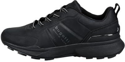 bugatti Herren Low-Top Sneaker, Männer Halbschuhe, Wechselfußbett,Sportschuhe,Freizeitschuhe,Turnschuhe,Laufschuhe,schwarz (1010),41 EU / 7 UK