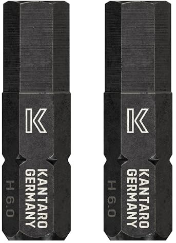 KANTARO 3172 Sechskant Bit HEX 6,0 x 25mm (2 Stück) Made in Germany für Innensechskant Schrauben