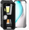 HGJTFANY Schwarz Hülle für Unihertz Tank 2 mit Gehärtete Glasfolie, 360° Drehbar Handy-Ringhalter Cover, Stoßfest Weiche Silikon Handyhülle Kratzfeste Case für Unihertz Tank 2 (6.81)