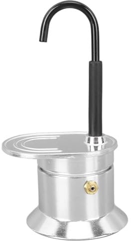 Serlium Caffettiera Moka a tubo singolo 1 tazza 50ML Caffettiera Moka con beccuccio in lega di alluminio Piano cottura Caffettiera italiana per feste all'aperto Viaggi Home Office