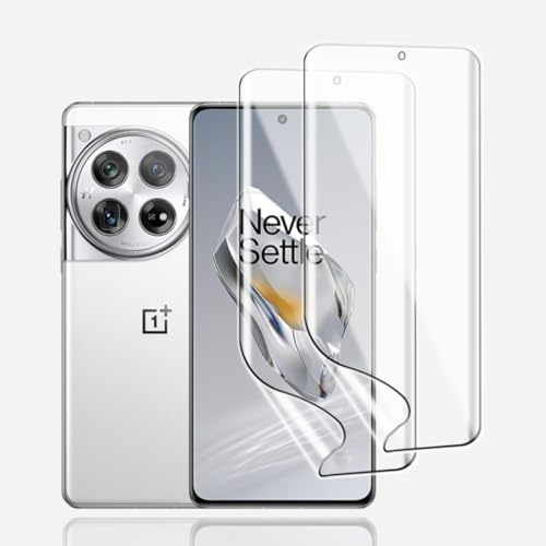 KoasVonson Películas de Hidrogel para Oneplus 12, 2 Piezas Protectores de Pantalla de TPU Flexible HD Transparente, Compatible ID de Huellas Digitales [no vidrio templado]