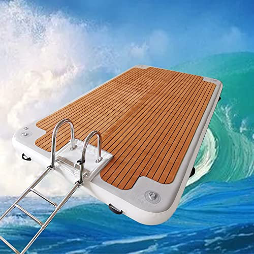 NOALED Schwimmende Inseln, aufblasbare Dockplattformen, Schwimmdocks für Seen und Boote, Schwimmdecks mit Stahlleitern und rutschfesten Oberflächen, 4 * 2 m/13 * 6,5 Fuß