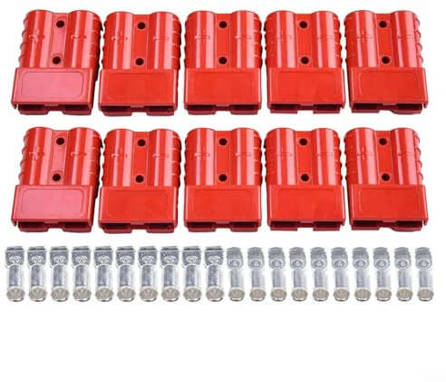 BlissfulAbode 50 A Batterieanschluss, Schnellanschluss, Batterieladestecker-Set für Anderson Gabelstapler, Wohnwagen, Anhänger (rot)