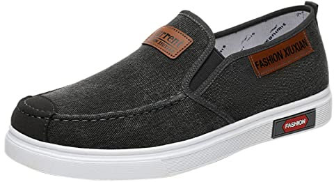 Chaussures bateau décontractées pour homme – Chaussures de marche rembourrées à fond épais – Chaussures rehaussantes simples de couleur unie – Chaussures bateau sans lacets – Chaussures de pont