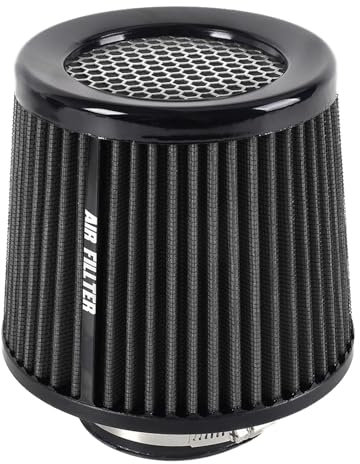 Filtre d'admission d'air froid automobile, filtre à air sec pour voiture - Filtre à air sec de remplacement à cône - Filtre à air à haut débit de 76 mm, filtre réutilisable lavable, prise d'air froid