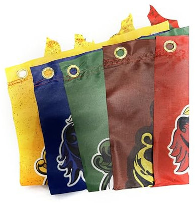Décorations d'anniversaire, 5 pièces, bannière de remerciement, drapeau de la maison, bannière académie de magie avec insigne pour anniversaire d'enfant décoration murale (50 x 30 cm)
