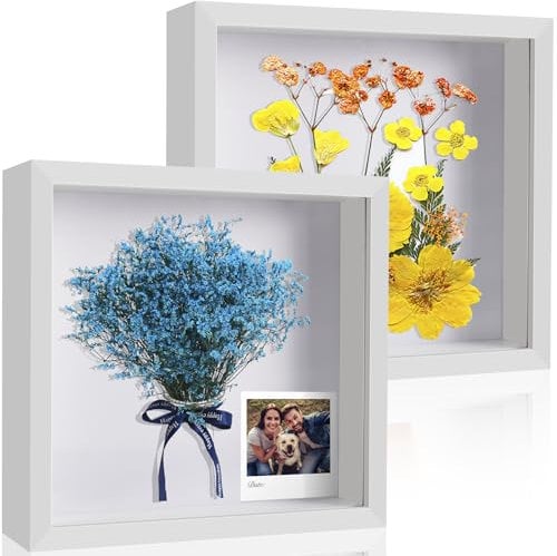 MUUKAIII 2 Piezas Marco 3D de 20x20 cm - Marco de Fotos 3D - con Profundidad 3cm -Marco de Profundo para Rellenar 3D - el Marco 3D se Puede Rellenar - para Rellenar, para medallas,Flores,Recuerdos