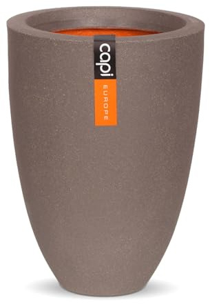 Capi Europe - Gefäß elegant niedrig Smooth NL - 36x48 - Warm Taupe - Blumentopf für den Innen- und Außeneinsatz - Übertopf - Pflanztopf - Pflanzgefäß - Kunststoff - KWT782