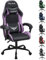 Play haha.Gaming chair Office chair Swivel chair Computer chair Work chair Desk chair Ergonomic Chair Racing chair Leather chair Video game chairs (Purple,lumbar pad)