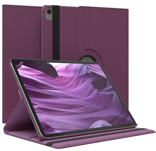 EAZY CASE - Custodia per iPad Air 13 (2024) tablet Cover protettiva Smart Cover Supporto rotante Astuccio pieghevole 360° girevole con funzione stand Similpelle Viola