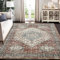 LuxFocus Waschbarer Teppich Wohnzimmer Teppich Schlafzimmer Kinderzimmer Teppich Kurzflor Großer Teppich Traditionales Design rutschfeste Bodenmatte Braun 240x340 cm