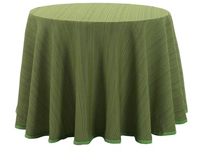 Donegal Collections Falda Mesa Camilla Redonda 100 cm Riby Verde - Tejido Primavera Verano - Faldillas Mesa Camilla con Altura para Mesa 75 cm - 50% Algodón 50% Poliester Fabricado en España
