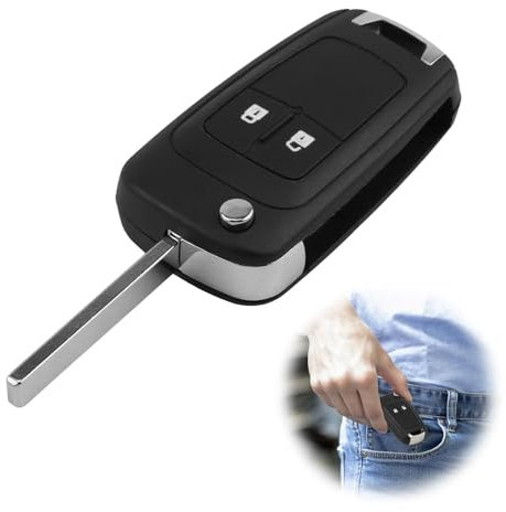 2-Tasten-Klappschlüsselgehäuse Autoschlüssel, Kompatibel mit Opel Vauxhall Astra H J, Insignia, Adam, Vectra C, Corsa D – Hochwertiges Schlüsselgehäuse mit Logo, Inklusive Montageanleitung und Werkzeu