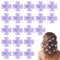 Qianyu 20 mini pinzas para el pelo de flores moradas con diamantes de imitación, lindas horquillas decorativas para el pelo, cómodas horquillas para trenzar, accesorios para el cabello para niñas y