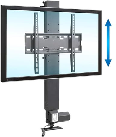 ENJOYOU Motorisierter TV-Lift mit Fernbedienung für Bildschirme von 14 bis 60 Zoll, höhenverstellbarer, versenkbarer TV-Lift, vertikaler TV-Ständer mit Stahlkonstruktion (Größe: für 55-60-Zoll-Fern