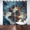 Tyafsgvqo Piraten Katze Vorhang mit Ösen 2er Set, Lustige Tiermuster Gardinen Wohnzimmer 225x70 cm, Kapitän Katze Verdunkelungsvorhange Blickdicht Thermo Kälteschutz Curtains Schlafzimmer