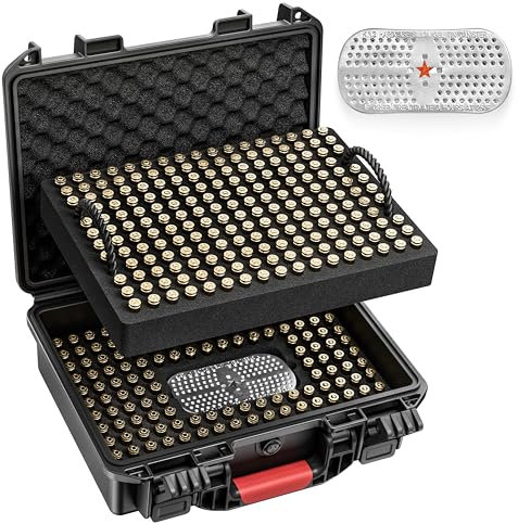 350 Runden Munitionsaufbewahrungskoffer - Travel Safe/Mil Spec/wasserdichte Munitionsbox - für 9x19mm Parabellum/9mm Luger, 380ACP, 38 S&W, 356 TS&W,7.63mm Mannlicher,8mm Steyr