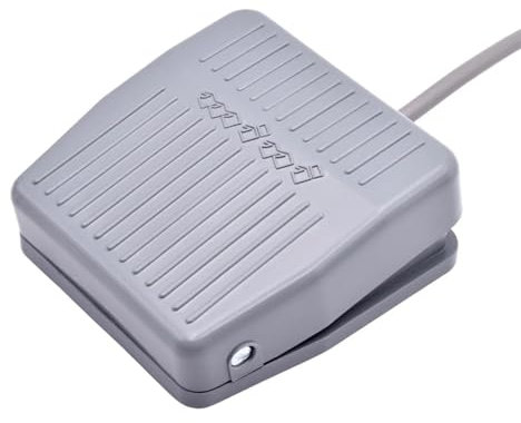 Interrupteur à pédale électrique en plastique, interrupteur de commande au pied étanche, pédale 220V AC 10A gris On Off momentané(0.15m)
